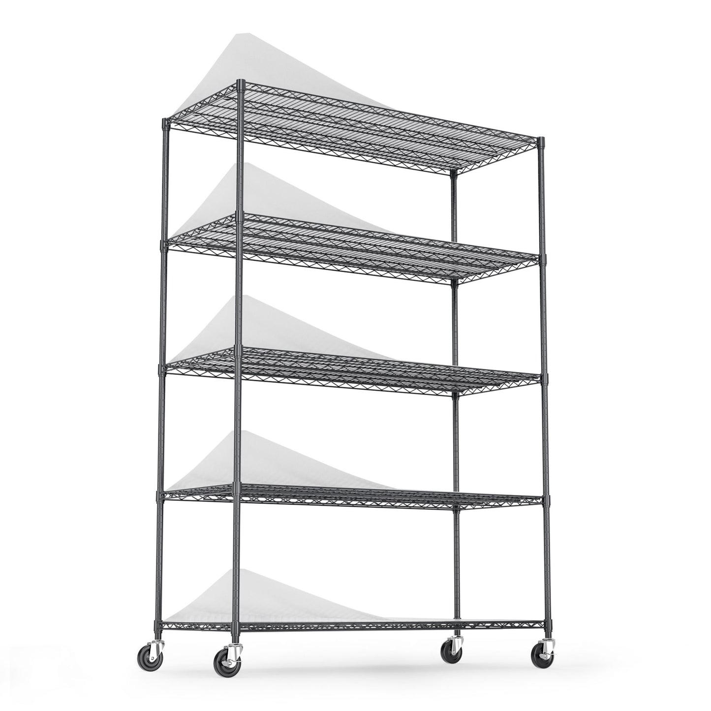 Heavy-Duty Adjustable Metal Storage Rack with Wheels