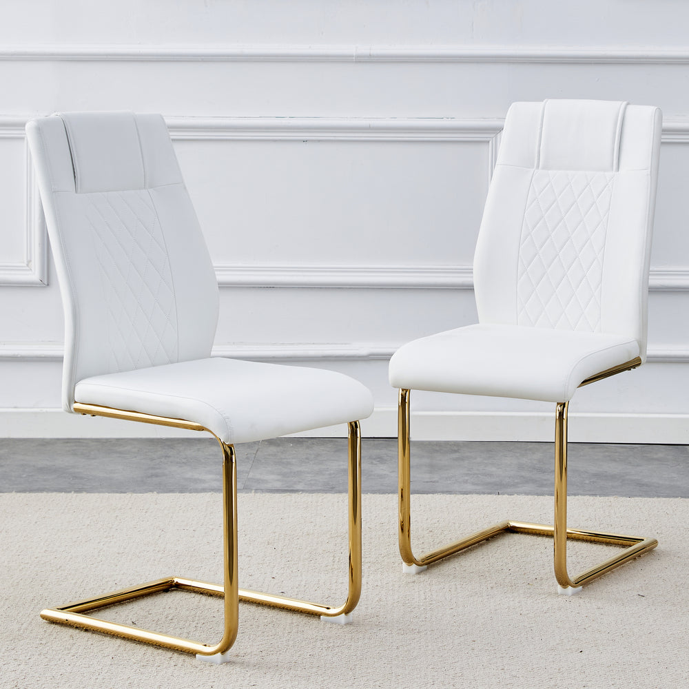 Chic Golden Leg Dining Chairs - Set of Six