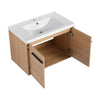 Chic Oak Vanity Set with Resin Sink