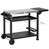 Outdoor Chef’s Cart with Foldable Table & Wheels