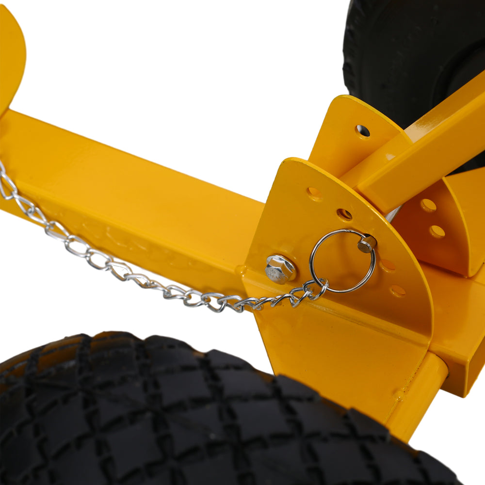 Wheeled Snow Pusher with Adjustable Handle