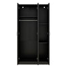 Chic Black Wardrobe with Mirror and Shelves