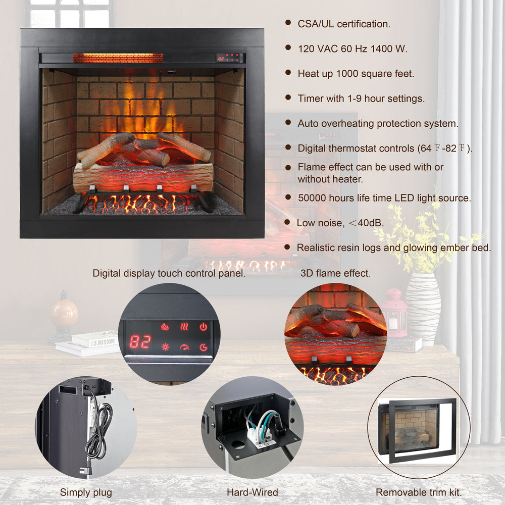 Cozy Glow Infrared Electric Fireplace Insert