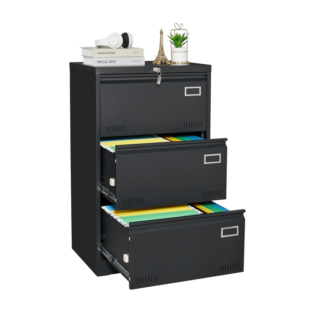 Secure & Stylish 3-Drawer Filing Cabinet