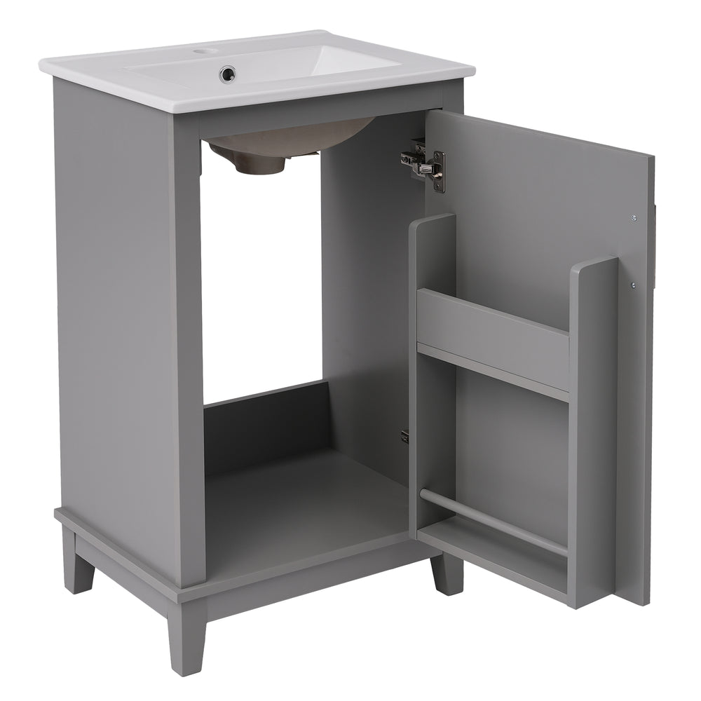 Chic Space-Saver Bathroom Vanity with Sleek Basin