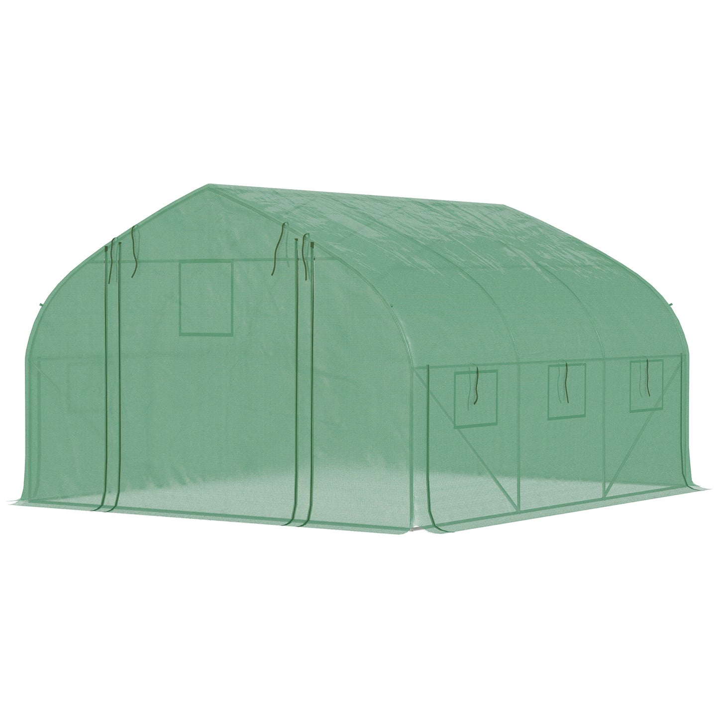 EcoGrow Walk-In Tunnel Greenhouse with Zippered Door & Ventilated Windows