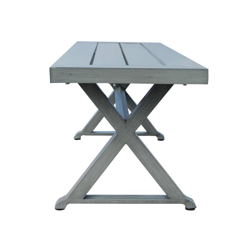 Chic Gray Aluminum Outdoor Bench
