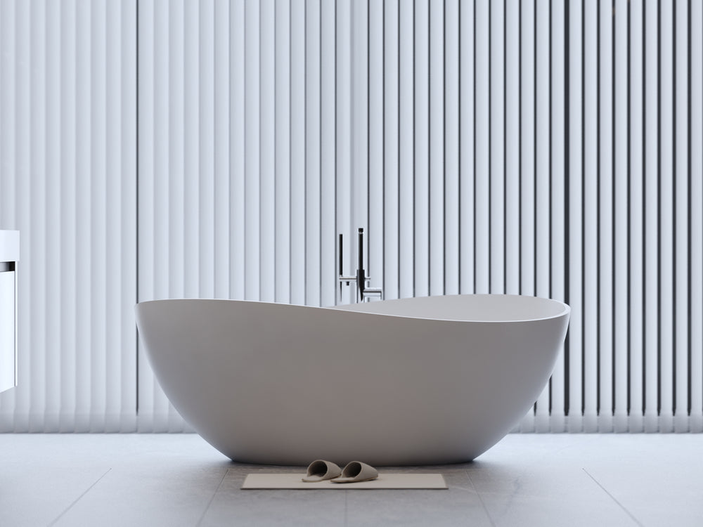 Elegant Soaking Tub - Freestanding Matte White Bliss