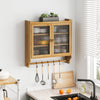 Chic Vintage Glass Wall Cabinet with Towel Holder