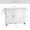 Versatile Mobile Kitchen Island & Cart with Extendable Table