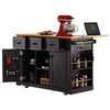 Multi-Functional Rolling Kitchen Island with Drop Leaf & Storage