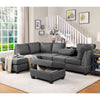 Cozy Gray Reversible Sectional Sofa with Storage Ottoman