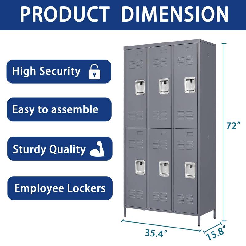 Stylish Gray Locker Storage for Home, Gym & Office