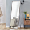 Elegant Gray Wood Full-Length Mirror