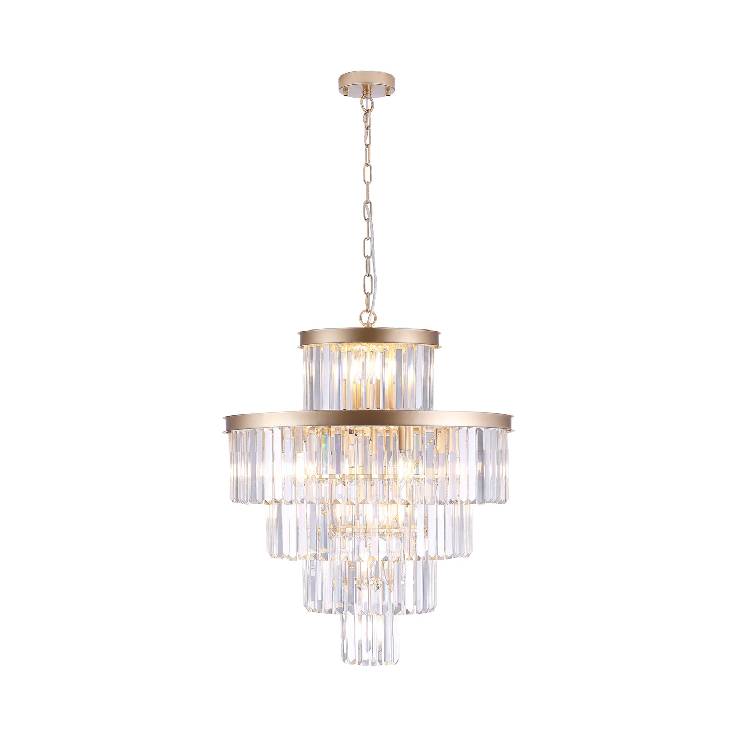 Radiant Gold Crystal Chandelier