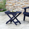 Navy Blue Folding Wooden Side Table