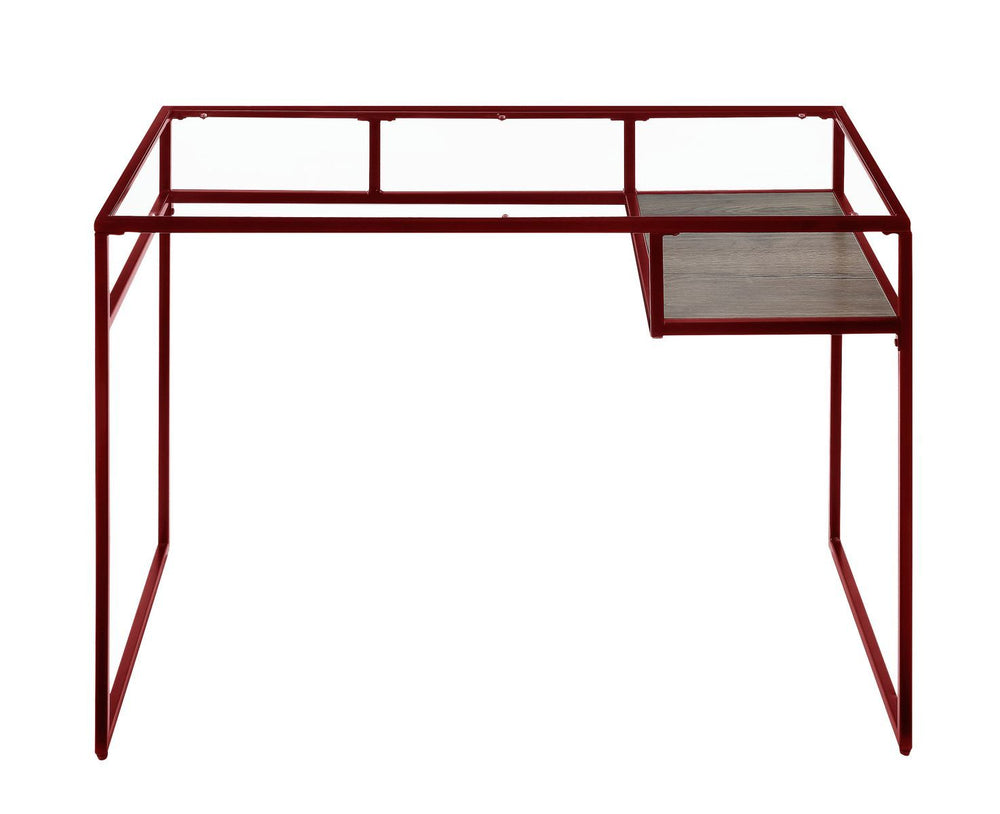 Vibrant Red Glass Yasin Desk