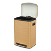 Soft Close Kitchen Trash Can with Wooden Finish