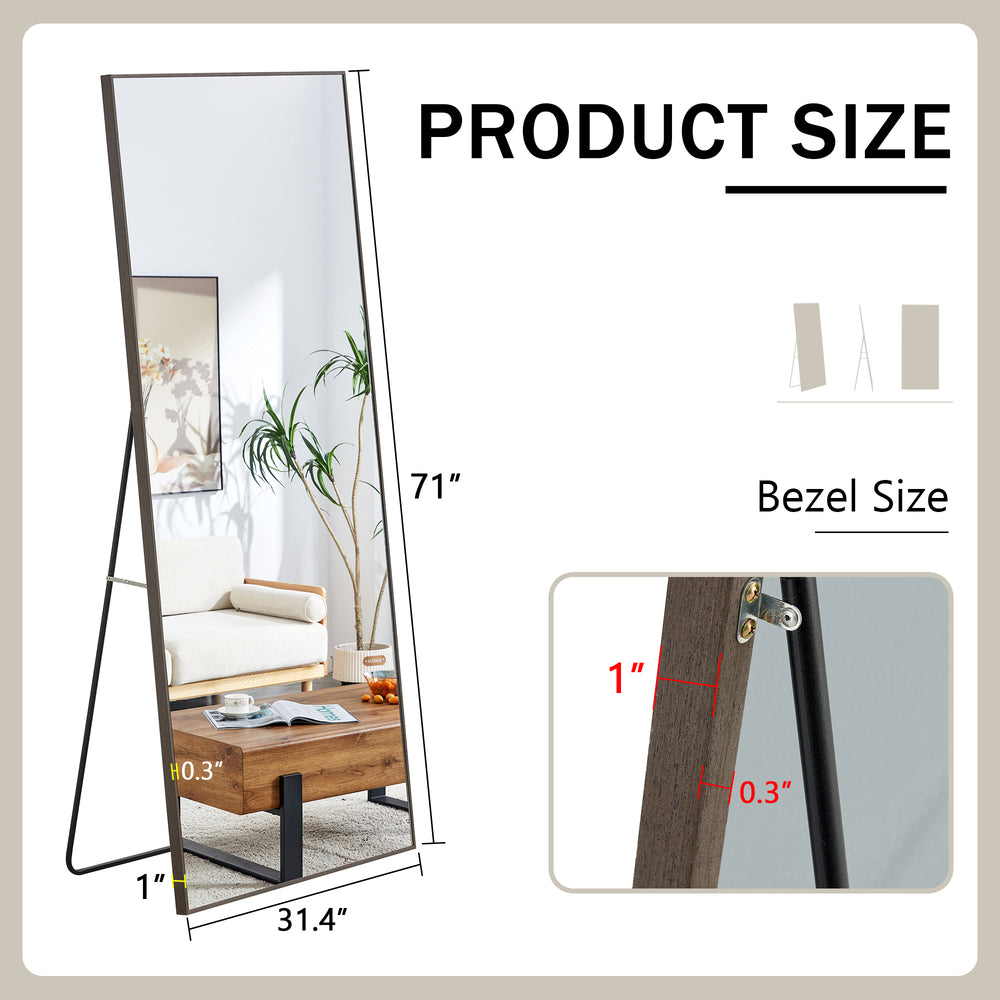 Elegant Full-Length Solid Wood Mirror