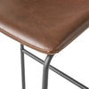 Chic Vintage Brown Faux Leather Barstools - Set of Two