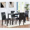 Chic Black Wooden Dining Set with Plush Chairs