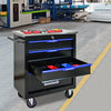 Rolling Tool Cart with Storage Drawers - Black