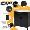 Chic Compact Bathroom Vanity with Ceramic Sink and Smart Storage