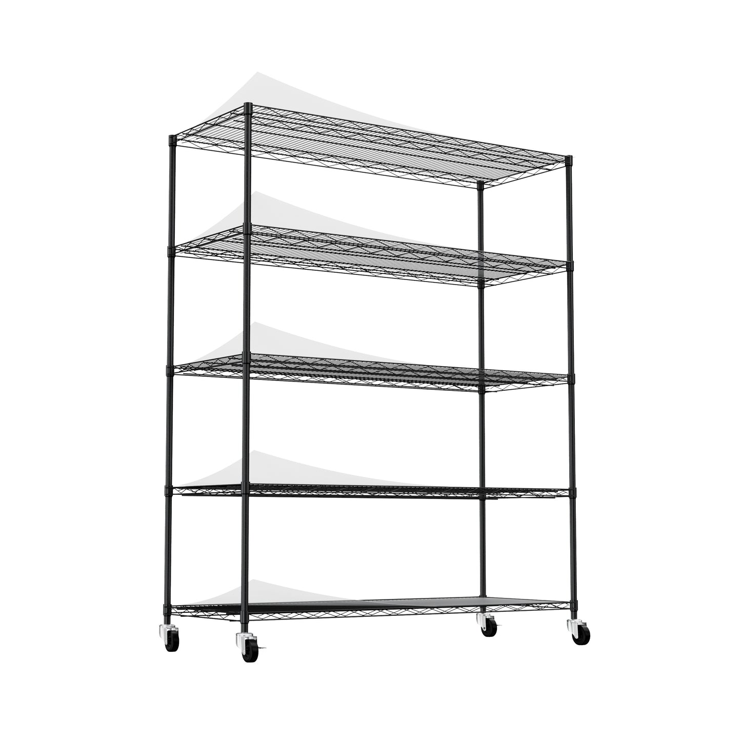 Rolling Heavy-Duty 5-Tier Shelf Rack with Liners