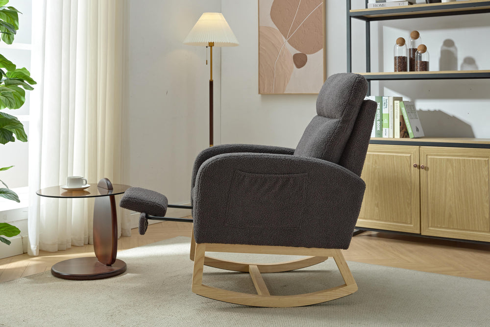 Cozy Modern Rocking Chair with Pocket