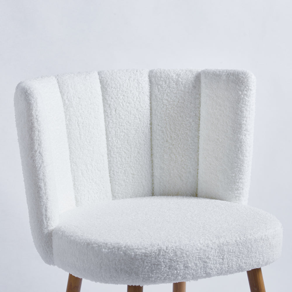 Chic White Dining Chairs - Set of Two with Cozy Cushions