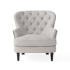 Chic Light Grey Club Chair and Ottoman Set