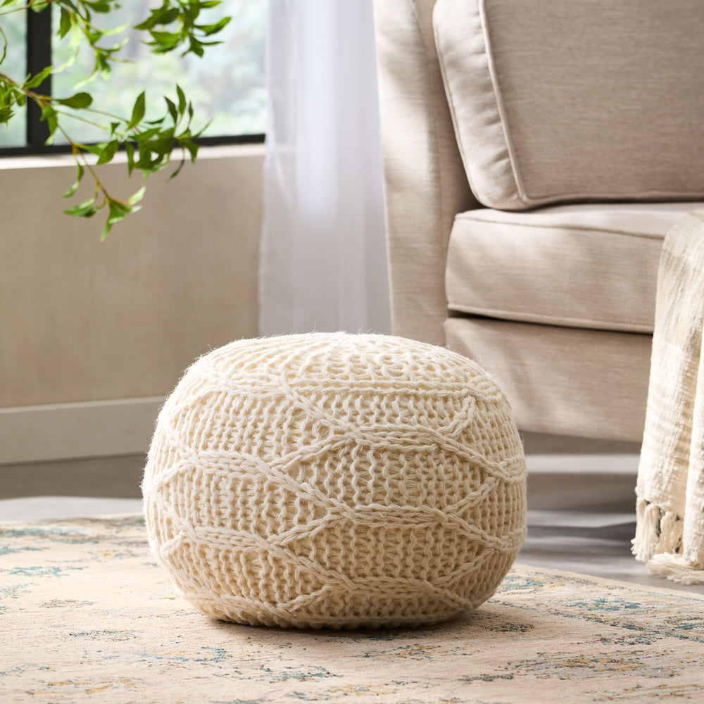 Cozy Malibu Wool Pouf