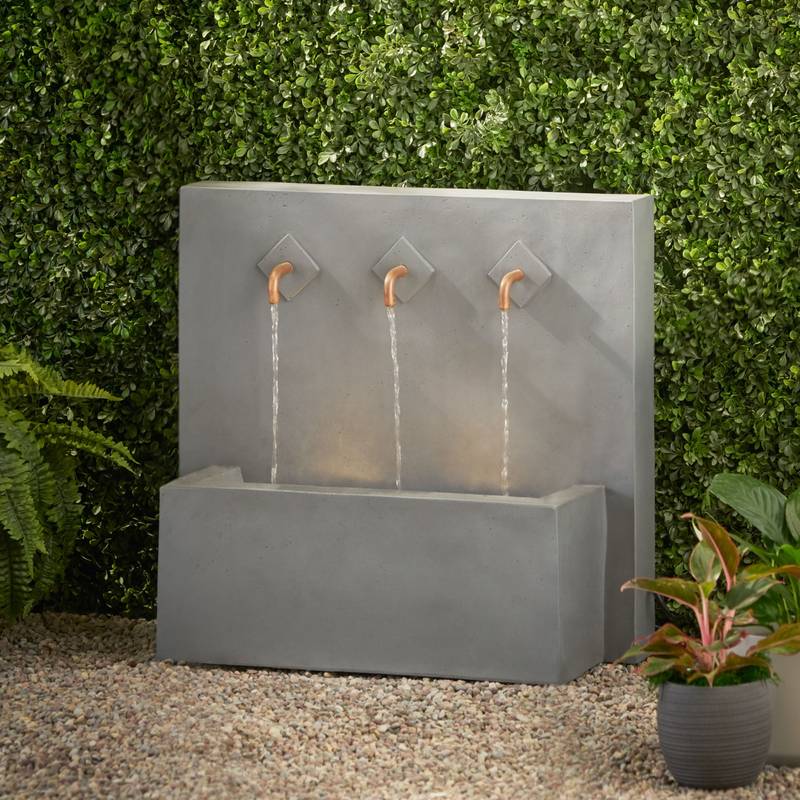Cody No-Assembly Outdoor Fountain in Light Gray