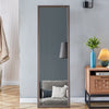 Elegant Gray Wood Framed Full-Length Mirror