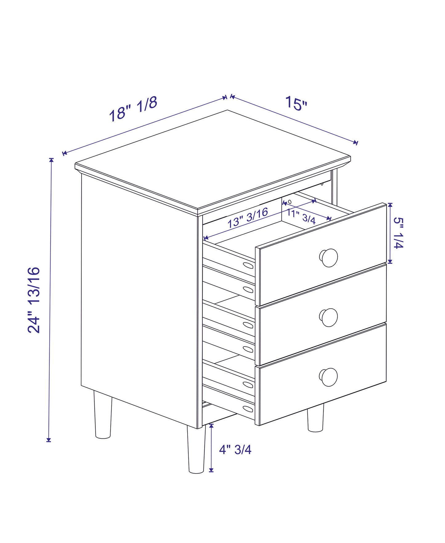 Caramel Classic Wooden Nightstand