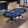 Blue Aura Oval Poker Table with Curved Legs