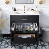 Chic Compact Bathroom Vanity with Ceramic Sink and Smart Storage