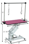 Pink Hydraulic Pet Grooming Table with H Arm