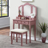 Rose Gold Vanity Set with Stool