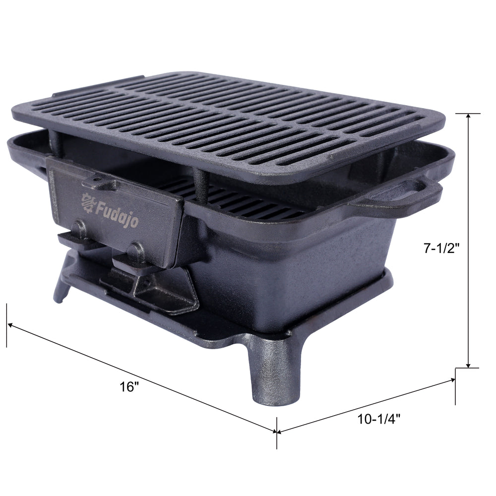 Portable Charcoal Grill & Skillet Combo