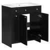 Sleek Black Vanity with Ceramic Sink & Ample Storage