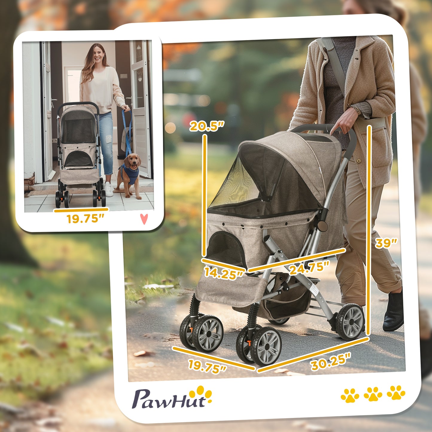 PawHut Cozy Pet Stroller