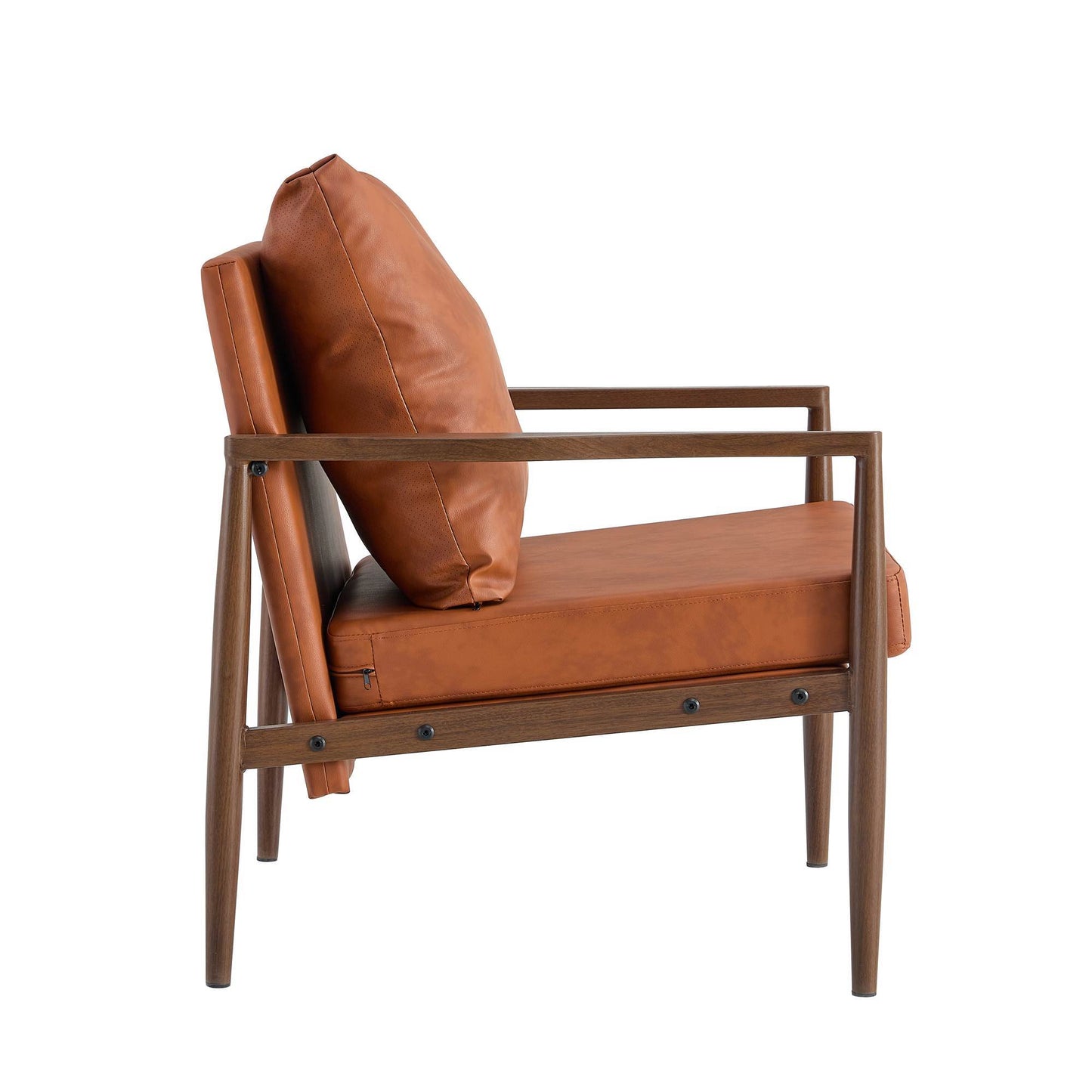 Chic Walnut Armchair with Plush Comfort