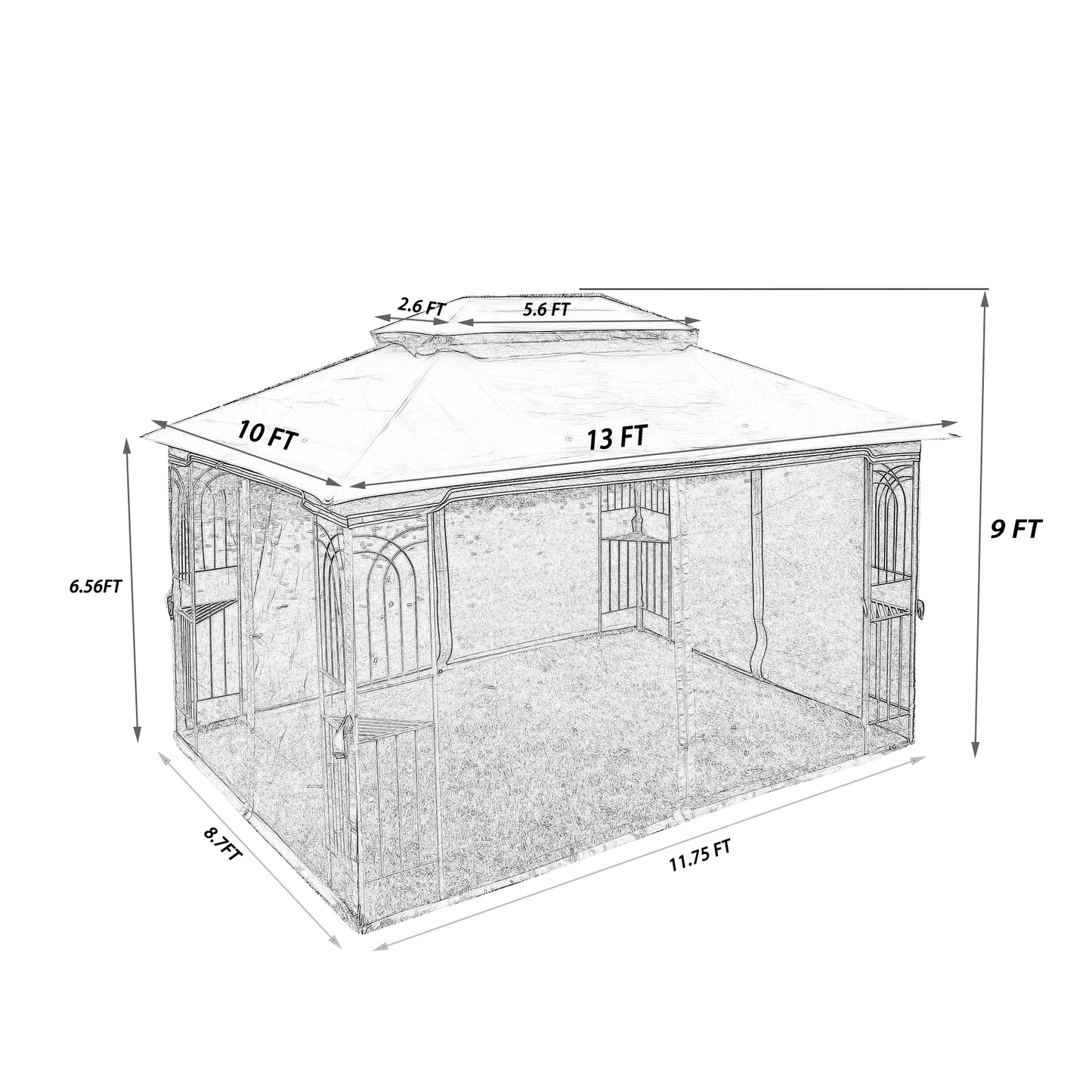 Cozy Garden Gazebo with Ventilated Roof & Mosquito Net