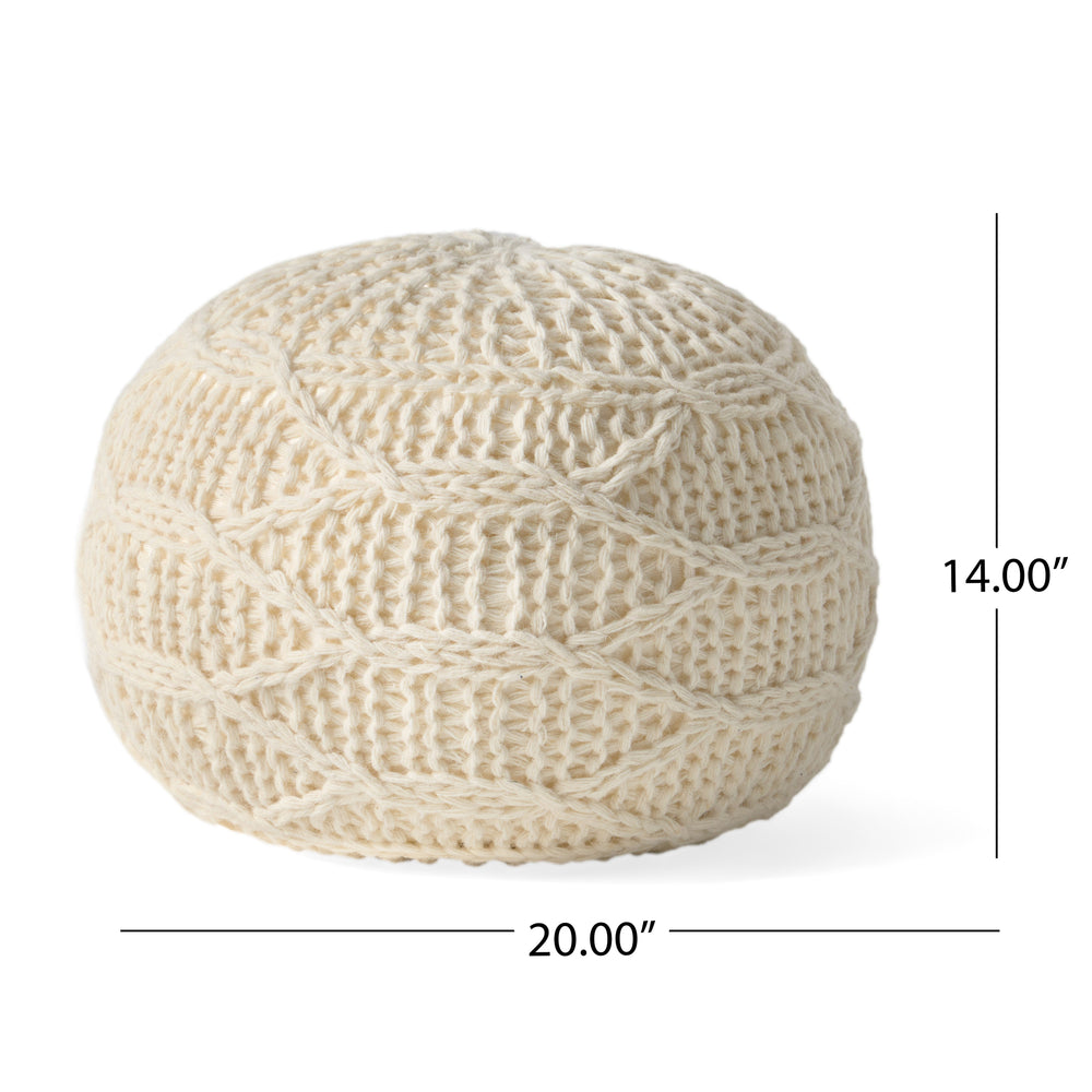 Cozy Malibu Round Wool Pouf