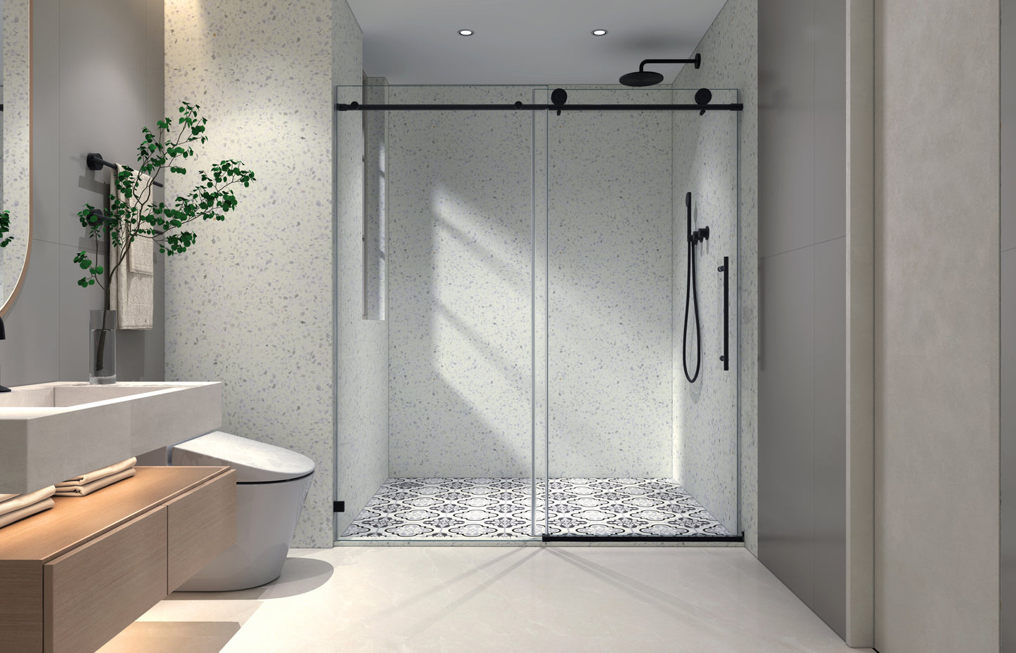 SmoothSlide Frameless Shower Door with Easy Clean & Soft Close