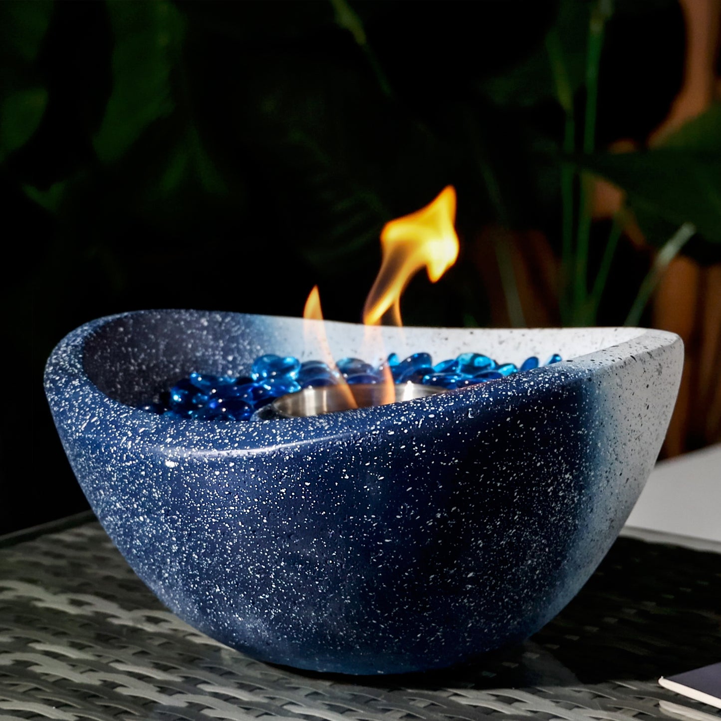 Colorful Tabletop Fire Pit: Portable Indoor/Outdoor Flame Delight