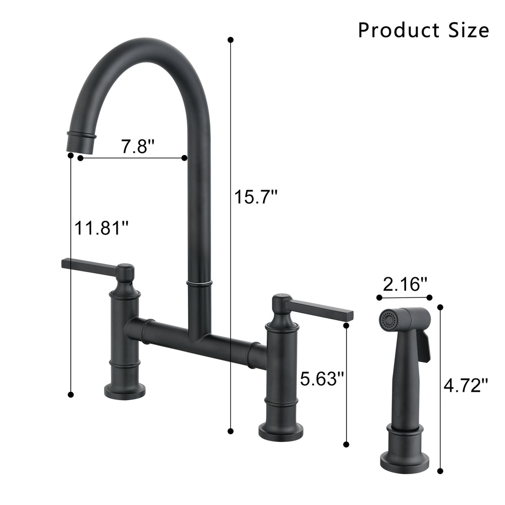 Versatile Bridge Kitchen Faucet with Side Spray