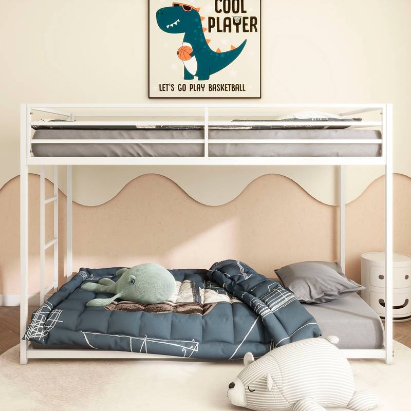Sturdy White Twin Bunk Bed - Easy Climb for All Ages!