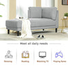 Chic Mid-Century Linen Corner Lounge Chair